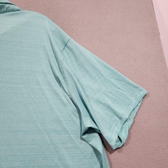Reebok Shirt Mens 3XL XXX Turquoise Blue Solid Polo Speedwick Short Sleeve - Picture 12 of 15